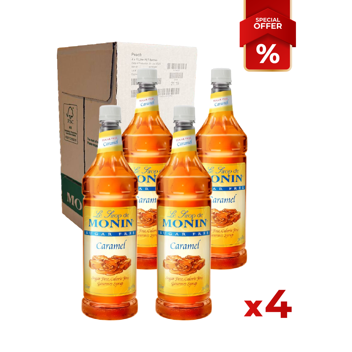 Caramel Syrup Sugar Free MONIN, 1L