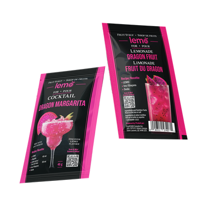 Dragon fruit Syrup LEMO, Box of 15 pouches x 45ml