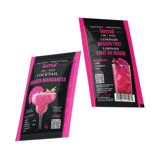 Dragon fruit Syrup LEMO, Box of 15 pouches x 45ml