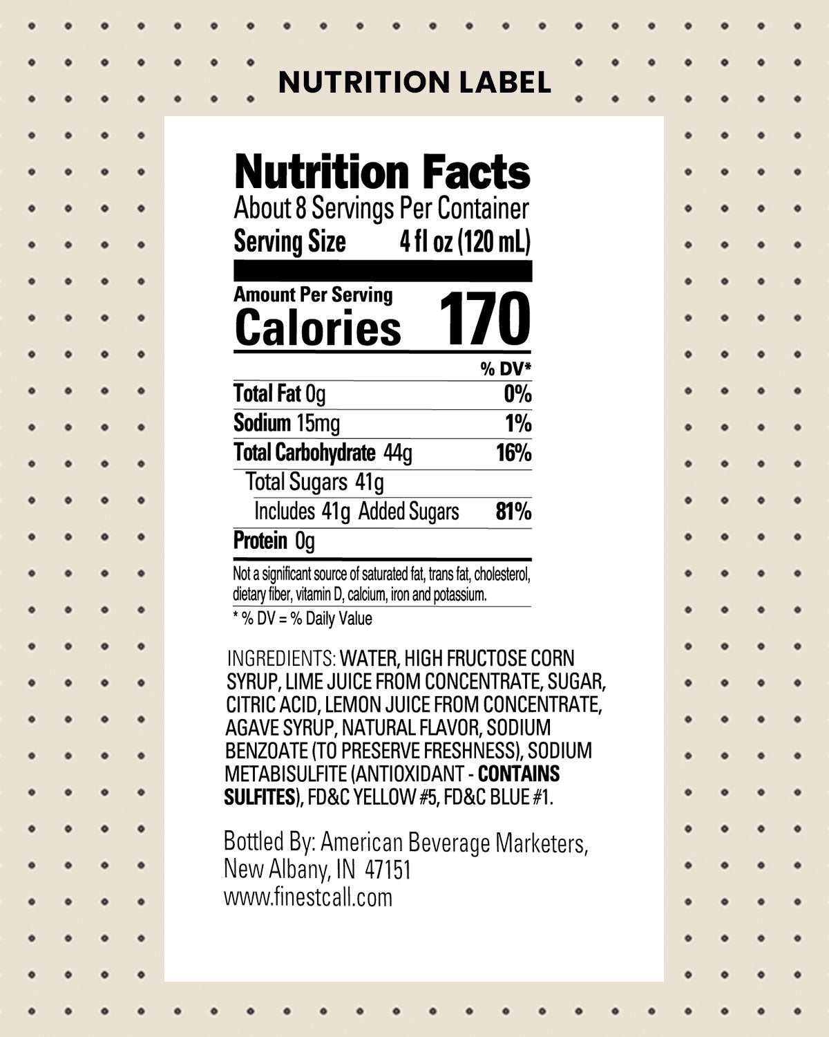 Margarita Mix FINEST CALL, 1L