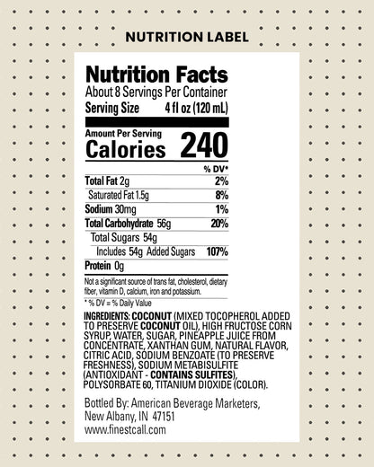 Pina Colada Mix FINEST CALL, 1L