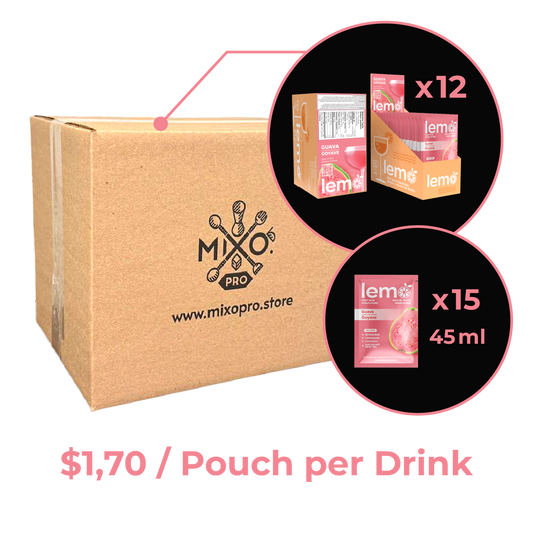 Guava Syrup LEMO, Carton of 12 boxes of 15 pouches x 45ml