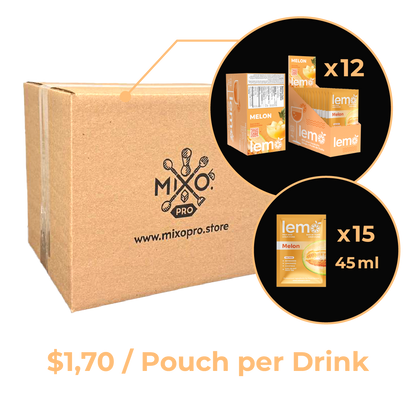 Melon Syrup LEMO, Box of 15 pouches x 45ml