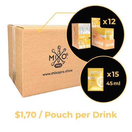 Yuzu Syrup LEMO, Carton of 12 boxes of 15 pouches x 45ml