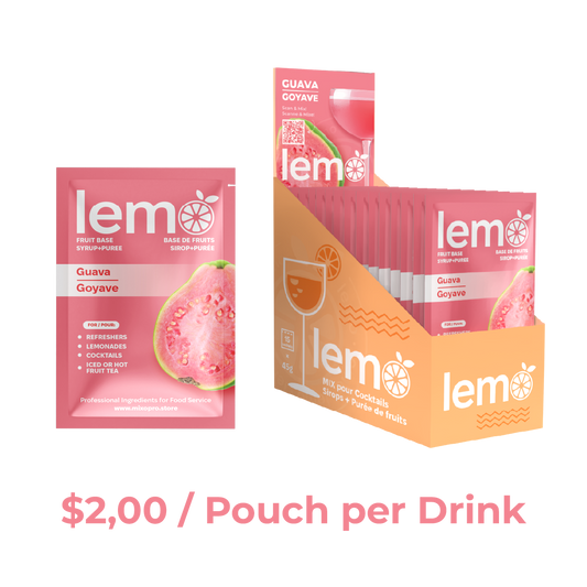 Guava Syrup LEMO, Box of 15 pouches x 45ml