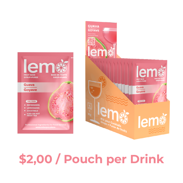Guava Syrup LEMO, Box of 15 pouches x 45ml