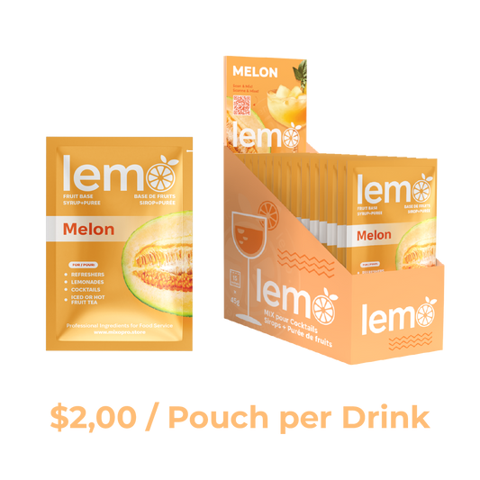 Melon Syrup LEMO, Box of 15 pouches x 45ml