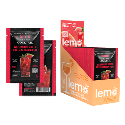 Watermelon Syrup LEMO, Box of 15 pouches x 45ml