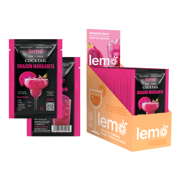 Dragon fruit Syrup LEMO, Box of 15 pouches x 45ml
