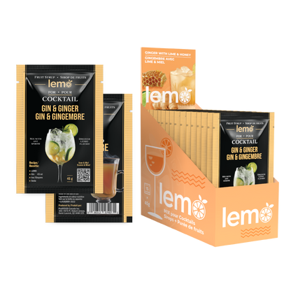 Ginger with Lime&Honey Syrup LEMO, Box of 15 pouches x 45ml