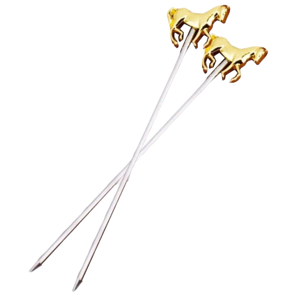 Horse Cocktail Picks - Gold Plated Top