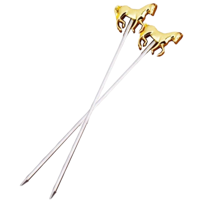 Horse Cocktail Picks - Gold Plated Top