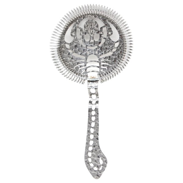 Scorpion Cocktail Strainer With Raindrop Pattern - Stainless Steel