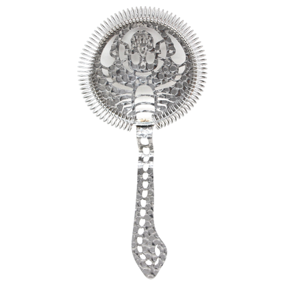 Scorpion Cocktail Strainer With Raindrop Pattern - Stainless Steel