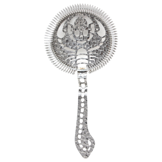 Scorpion Cocktail Strainer With Raindrop Pattern - Stainless Steel