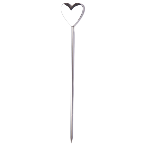 Heart-shape Cocktail Picks - Silver Top