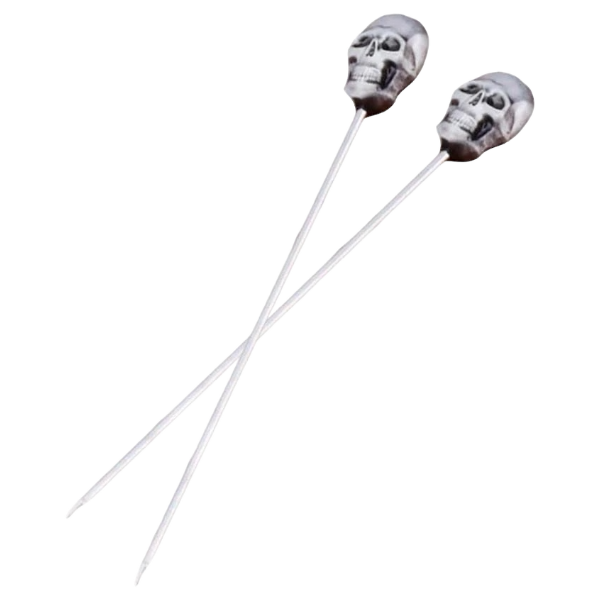 Skull Cocktail Picks - Silver Top