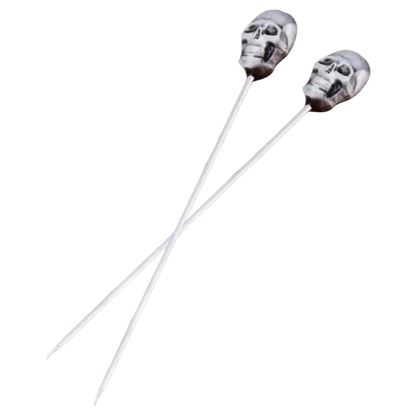 Skull Cocktail Picks - Silver Top