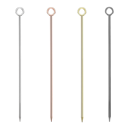 Circle Top Cocktail Picks - Gold Plated Top