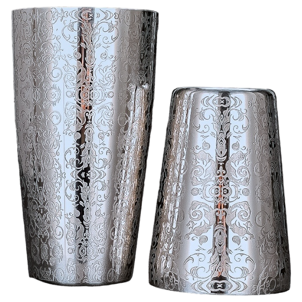 Boston Shaker 28&18oz - Stainless Steel IVY Patterned Tin On Tin