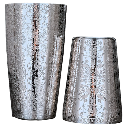 Boston Shaker 28&18oz - Stainless Steel IVY Patterned Tin On Tin