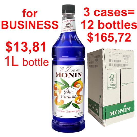 Blue Curacao Syrup MONIN, B2B bundle