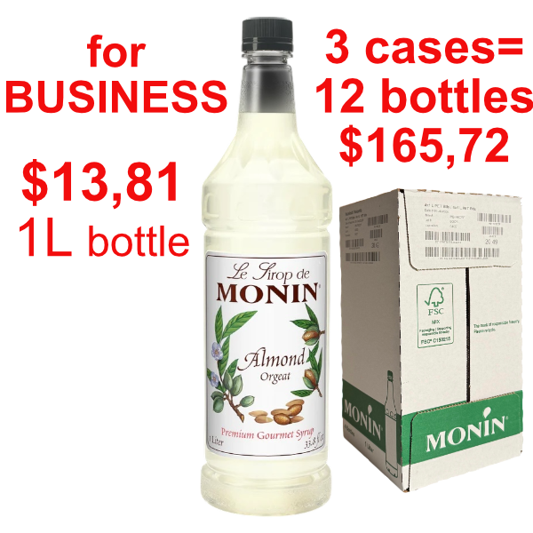 Almond (Orgeat) Syrup MONIN, B2B bundle