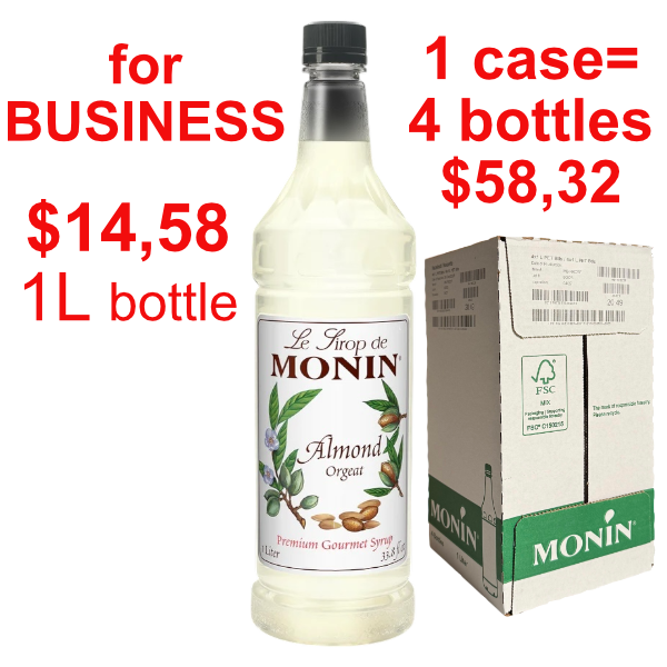 Almond (Orgeat) Syrup MONIN, B2B bundle