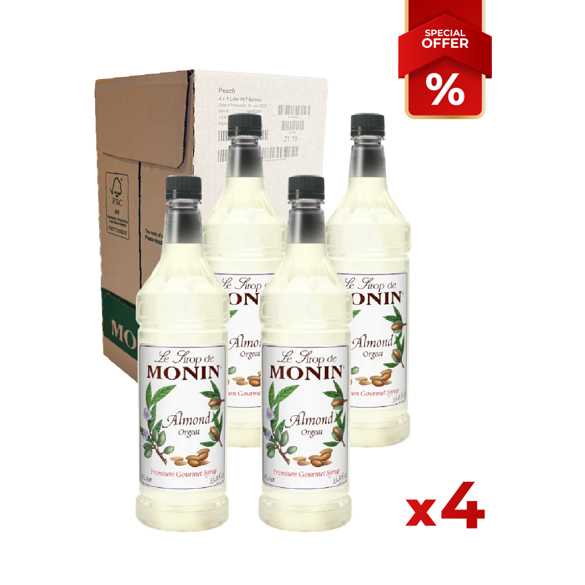 Almond (Orgeat) Syrup MONIN, 1L
