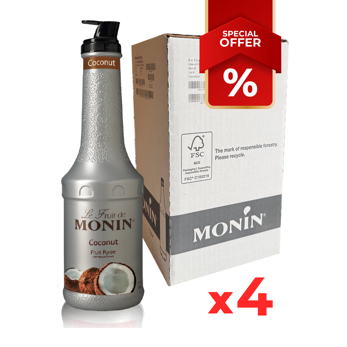 Purée de sirop de noix de coco MONIN, 1L B2B