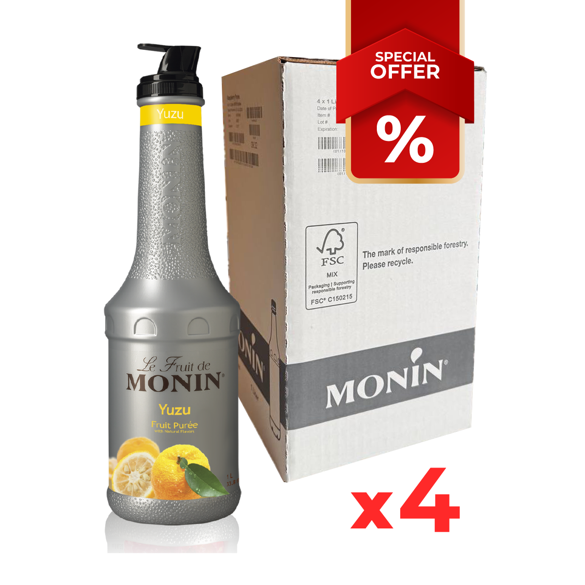 Purée de sirop de yuzu MONIN, 1L B2B