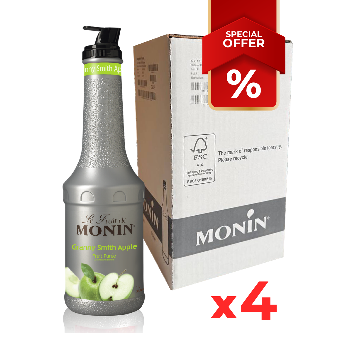 Purée de pomme Granny Smith MONIN 1L