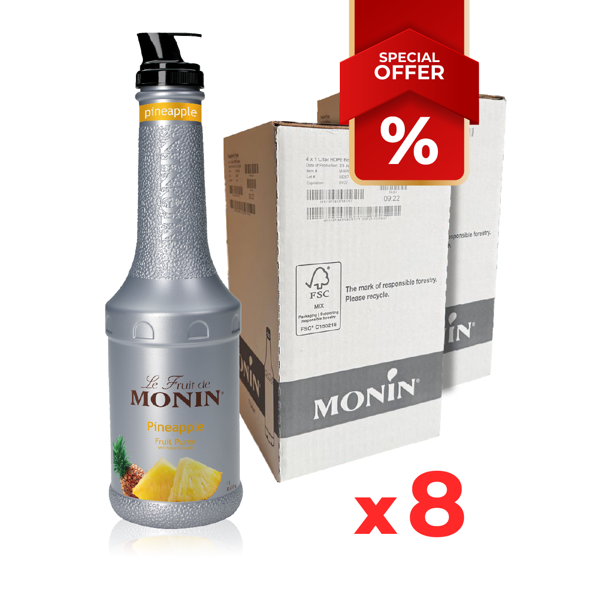 Purée de sirop d'ananas MONIN, 1L B2B