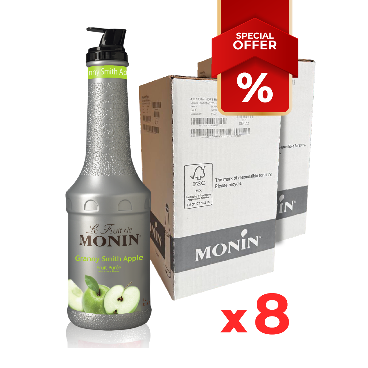 Purée de pomme Granny Smith MONIN 1L