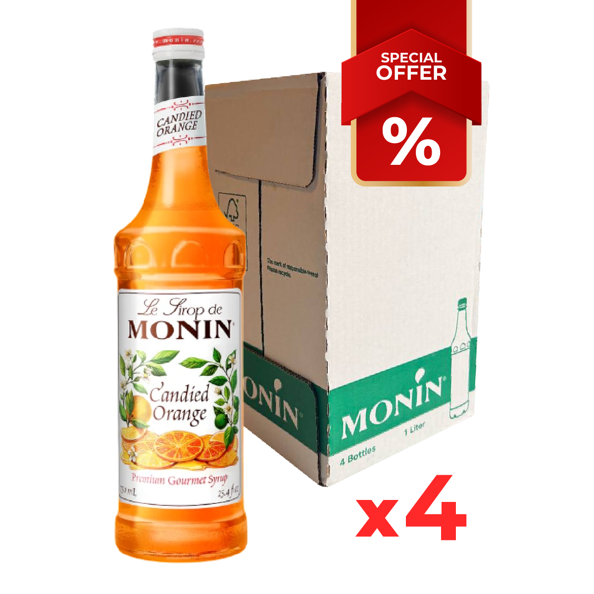 Sirop d'Orange Confite MONIN, 1L