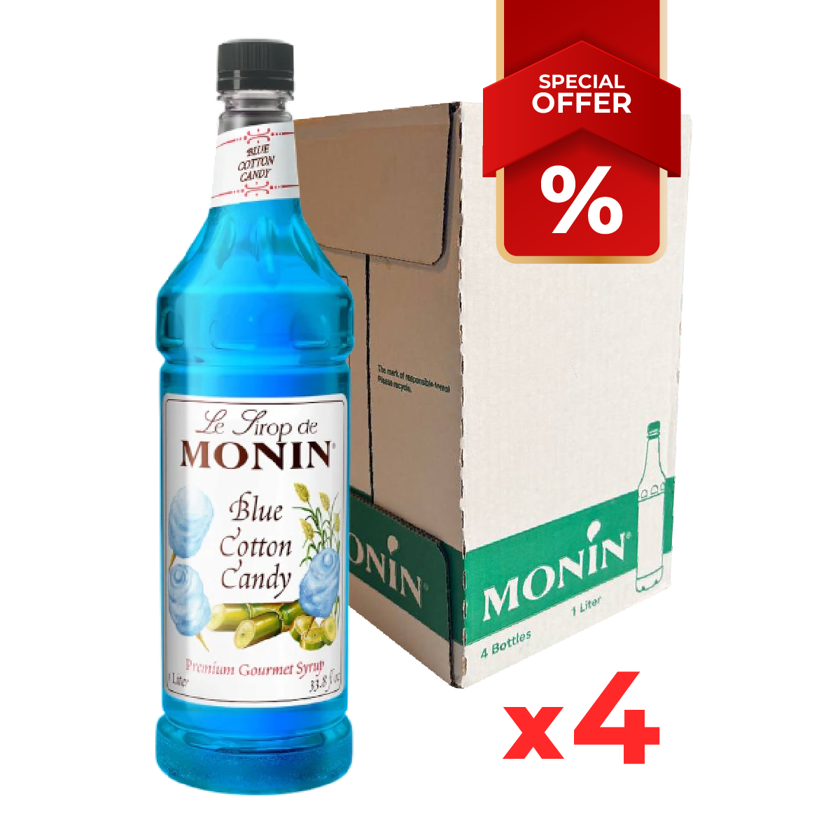 Sirop de Barbe à Papa Bleue MONIN, 1L