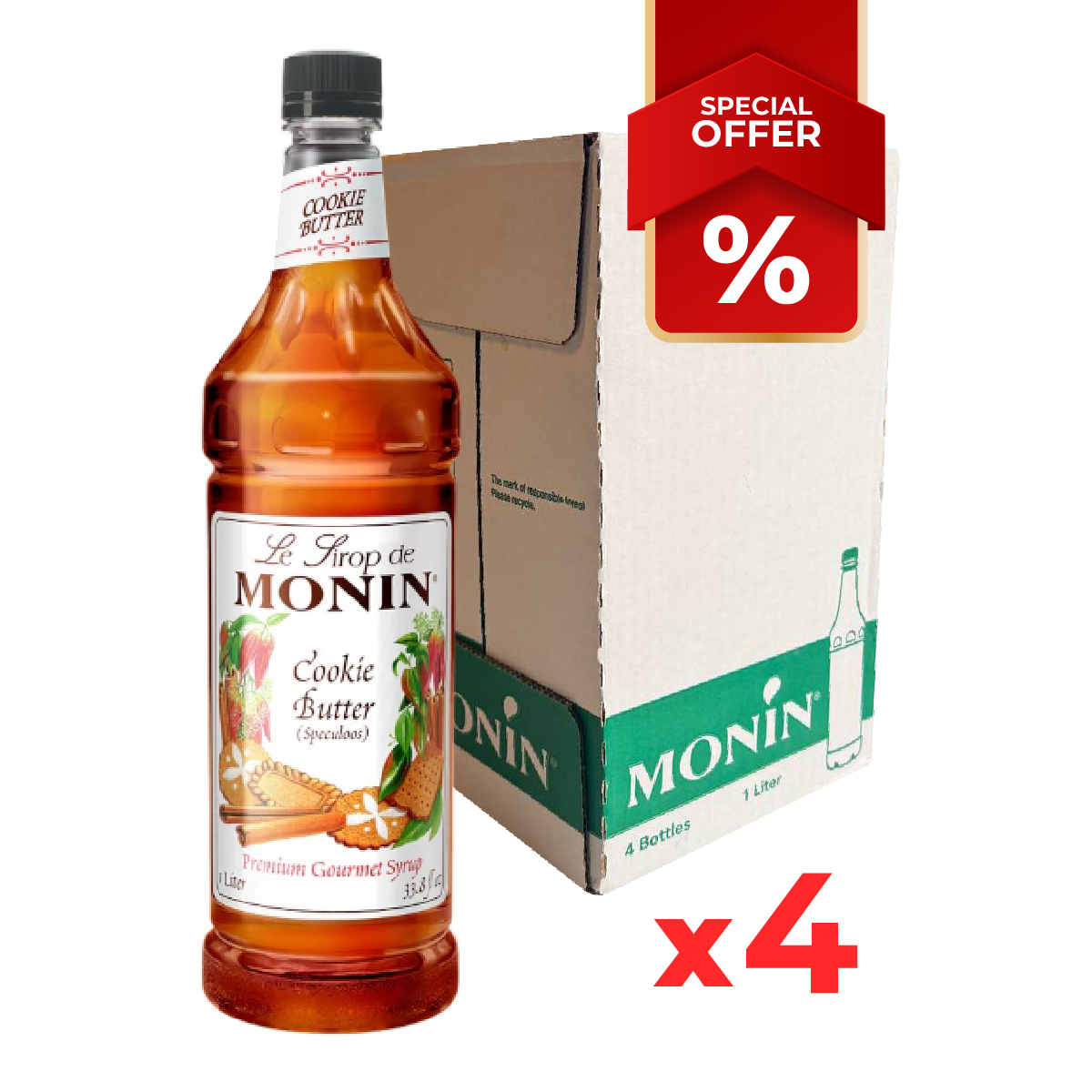 Sirop de Biscuit au Beurre MONIN, 1L