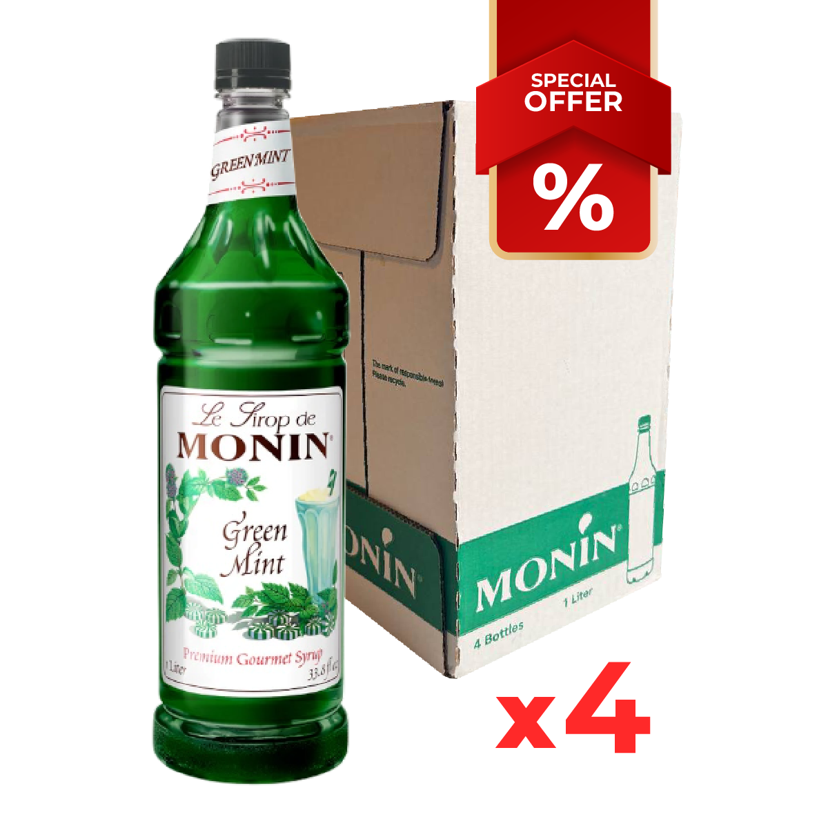 Sirop de Menthe Verte MONIN, 1L