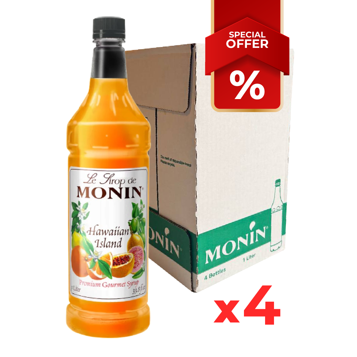 Sirops île hawaïenne MONIN, 1L