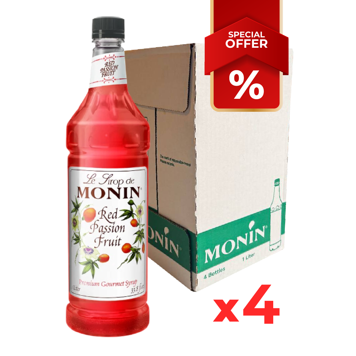 Sirop de Fruit de la Passion Rouge MONIN, 1L