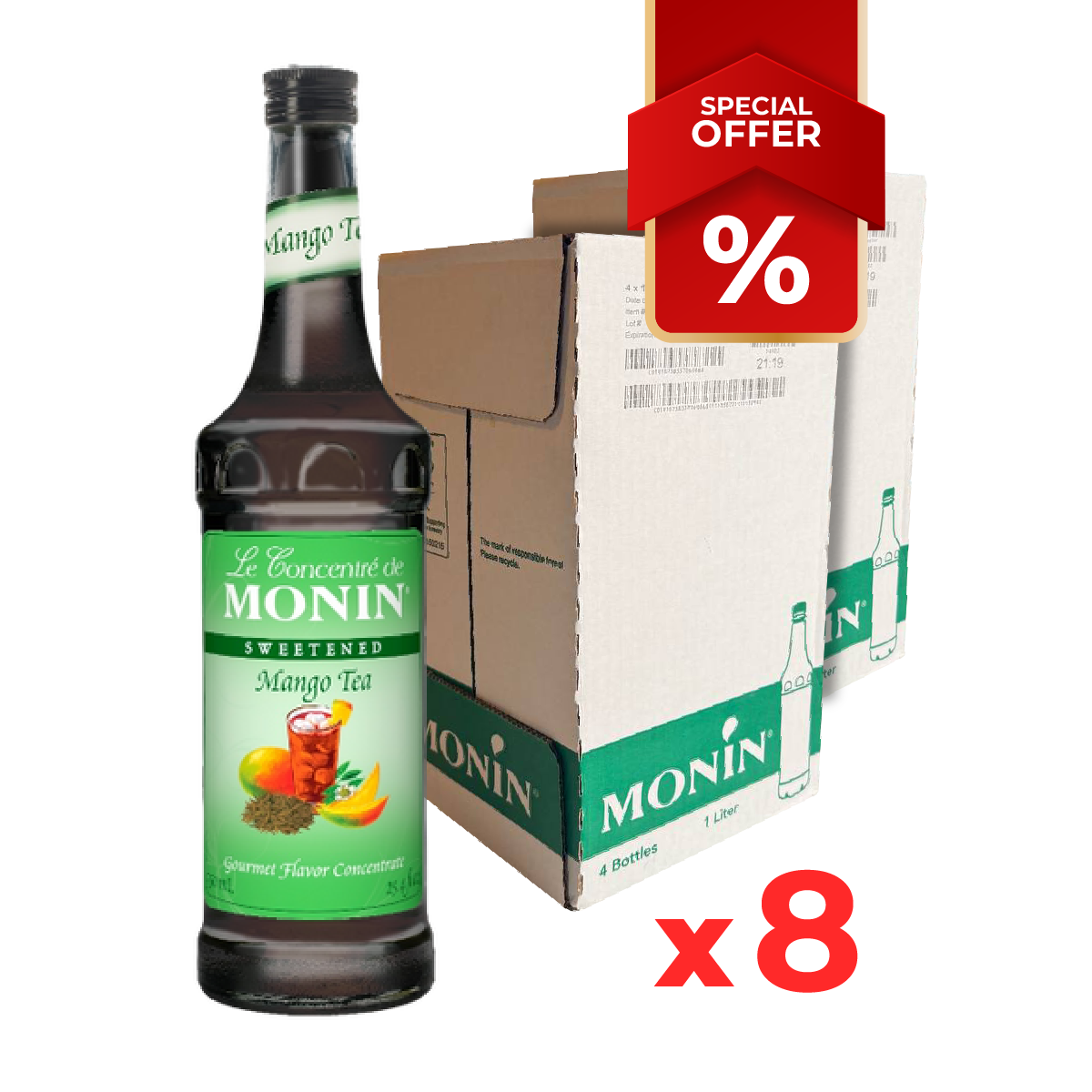 Sirop de thé à la mangue MONIN, 0,75L