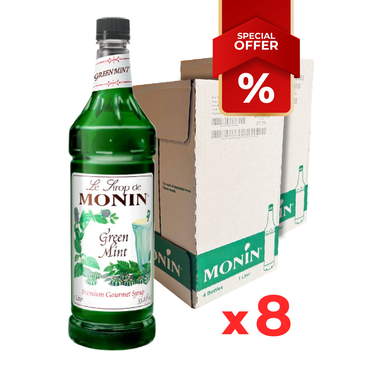Sirop de Menthe Verte MONIN, 1L