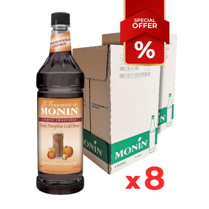 Concentré de café infusé à froid à la citrouille et au sirop d'érable MONIN, 1L