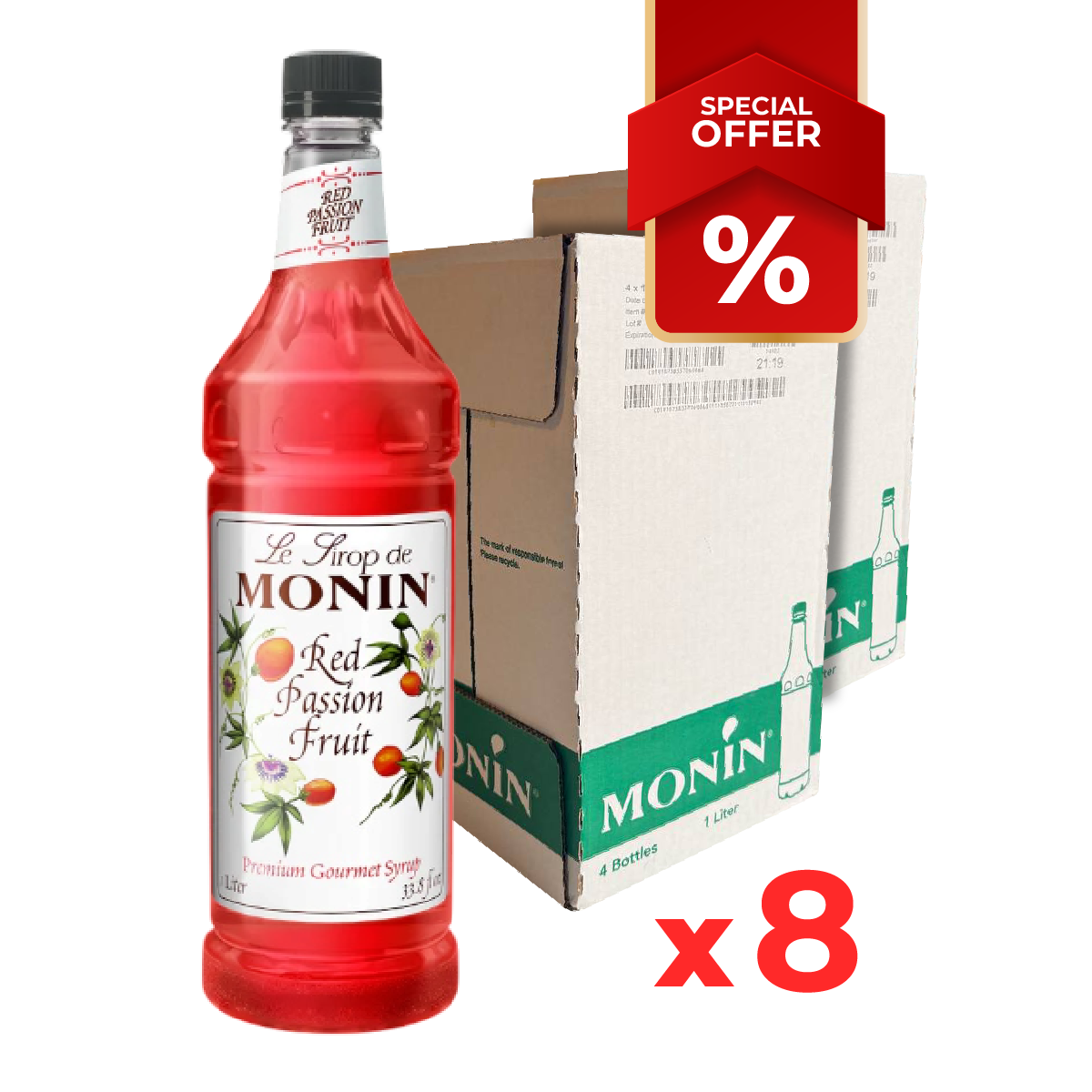 Sirop de Fruit de la Passion Rouge MONIN, 1L