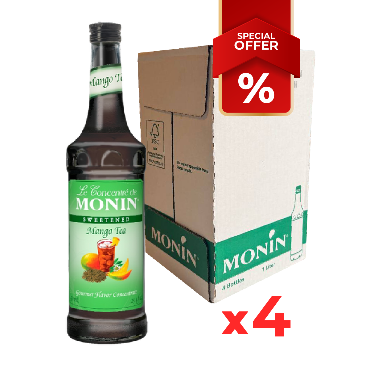 Sirop de thé à la mangue MONIN, 0,75L