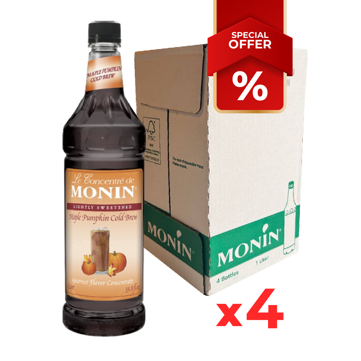 Maple Pumpkin Cold Brew Coffee Concentrate MONIN, 1L