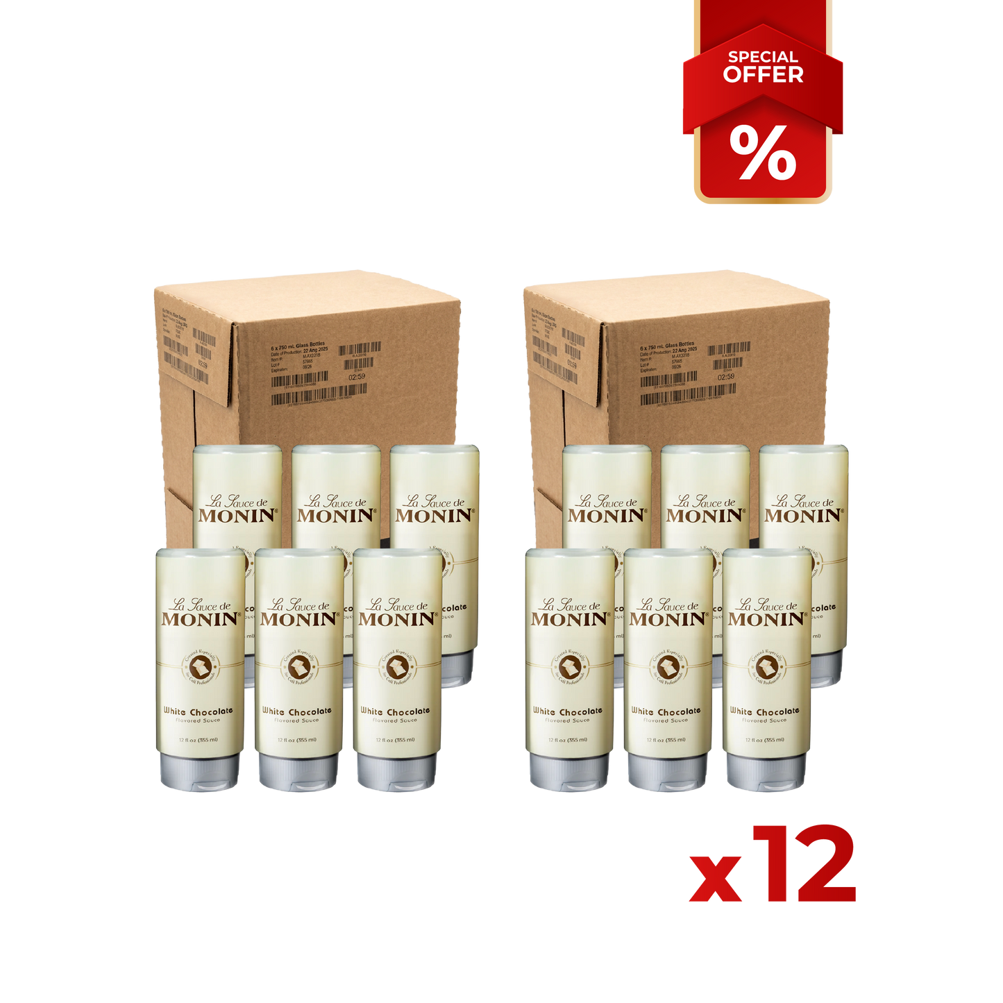 Topping de Sauce Chocolat Blanc MONIN, 12oz