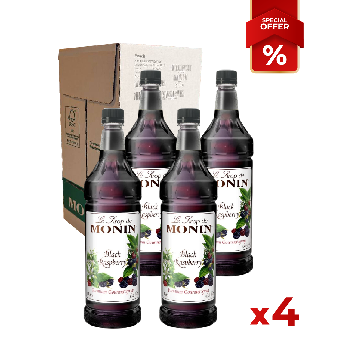 Sirop de Framboise Noire MONIN, 1L