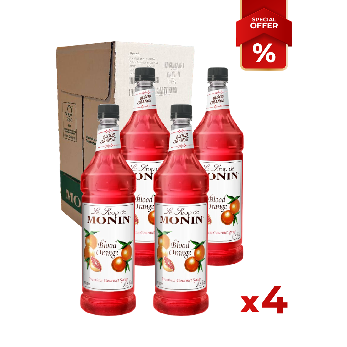 Sirop d'Orange Sanguine MONIN, 1L