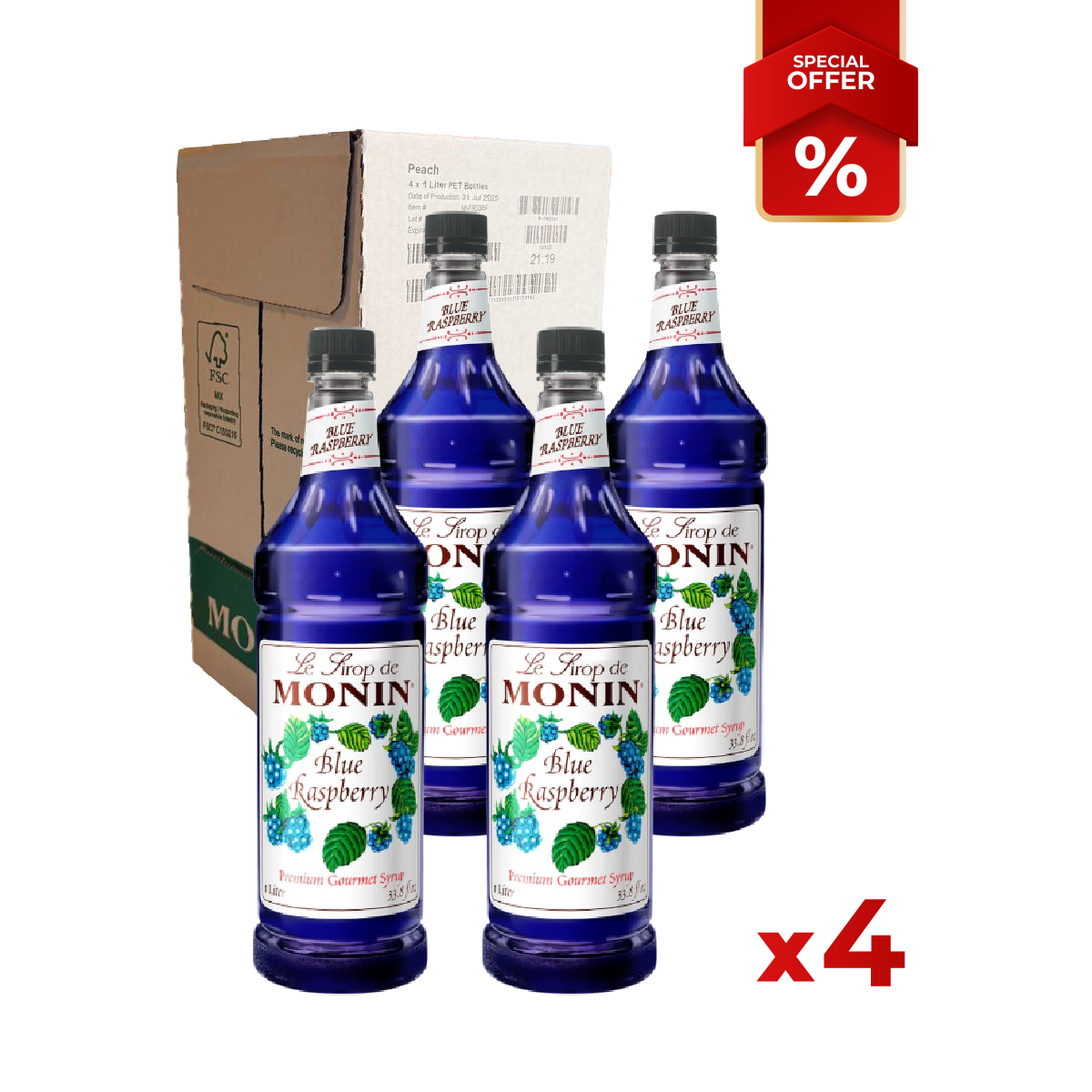 Blue Raspberry Syrup MONIN, 1L